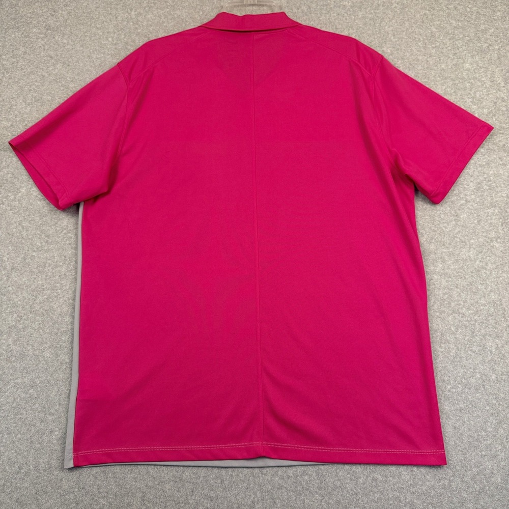 Nike Dri-Fit Golf Polo Shirt Mens Large Pink Gray Short Sleeve - Picture 2 of 9